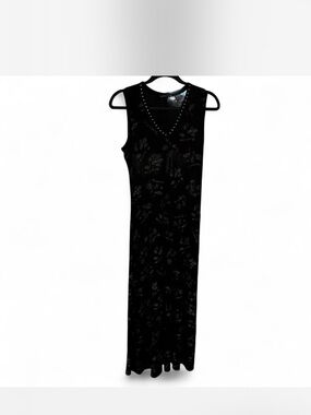 Y2K Sleeveless Black Maxi Dress with rhinestone